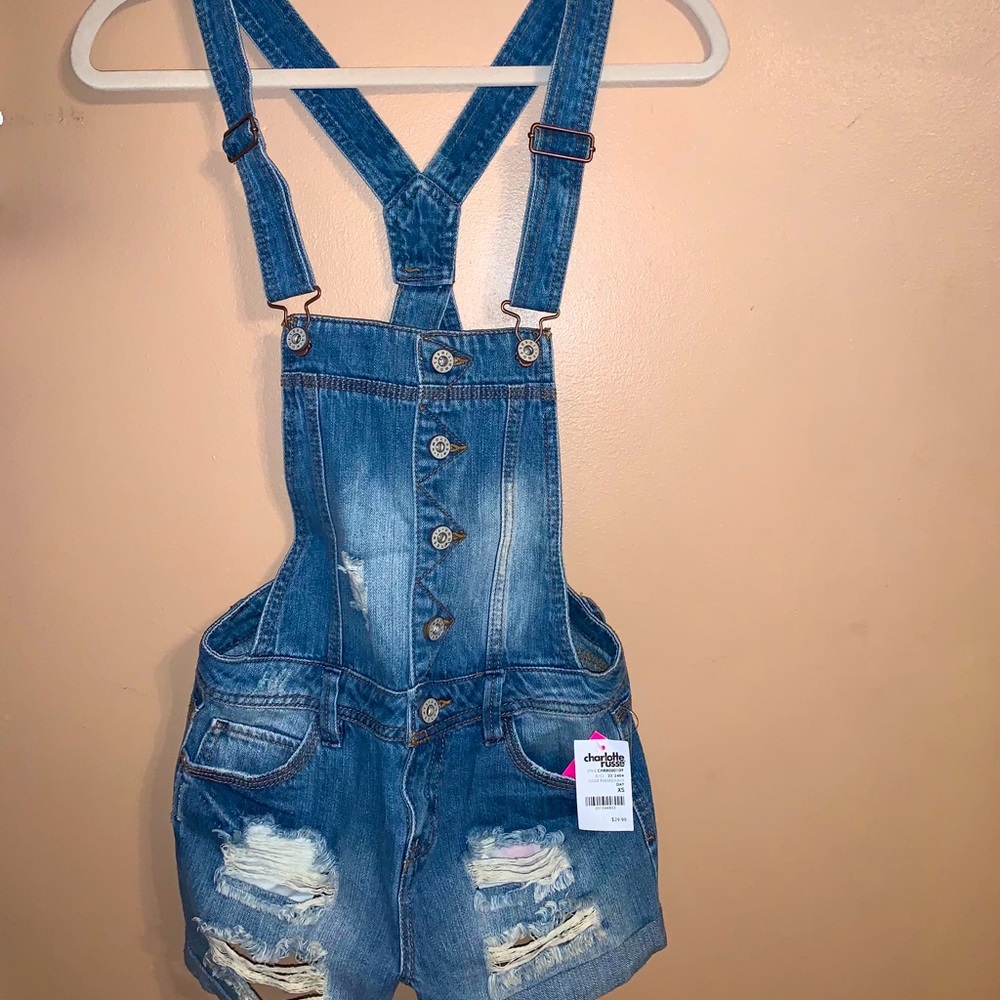 Jean shorts overalls!